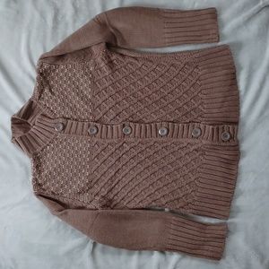 Liz & Co Khaki Button Front Cardigan Sweater